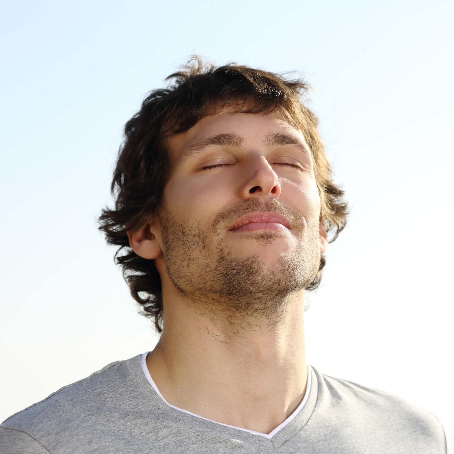 homme qui respire