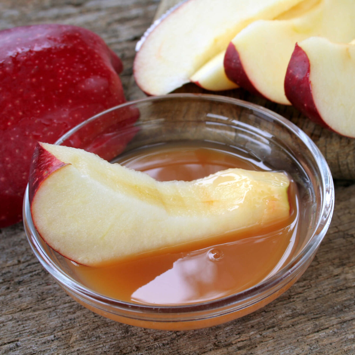 tranches de pommes dans caramel