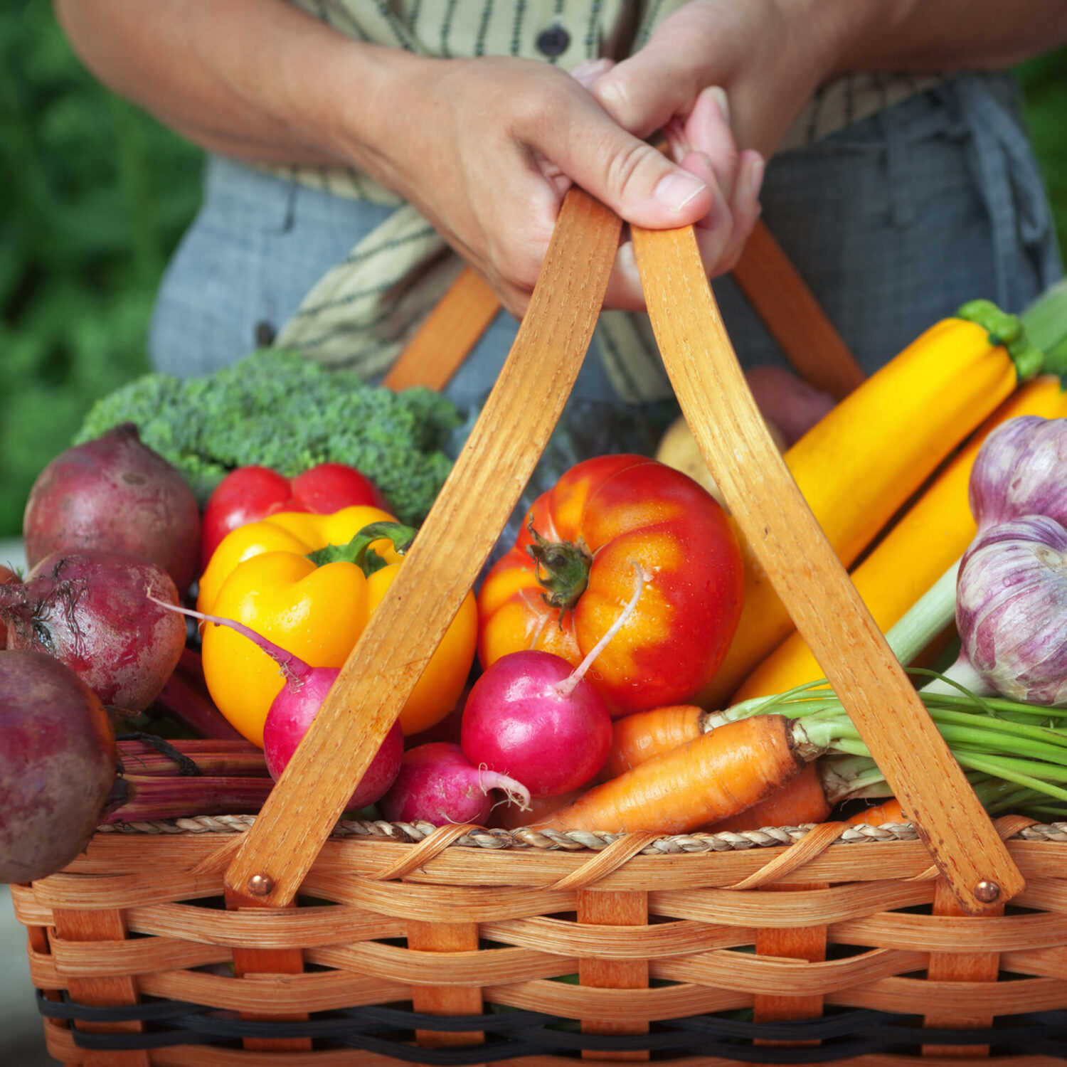 panier de légumes colorés