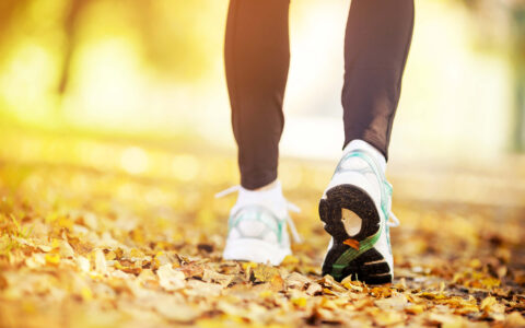 personne qui marche en automne