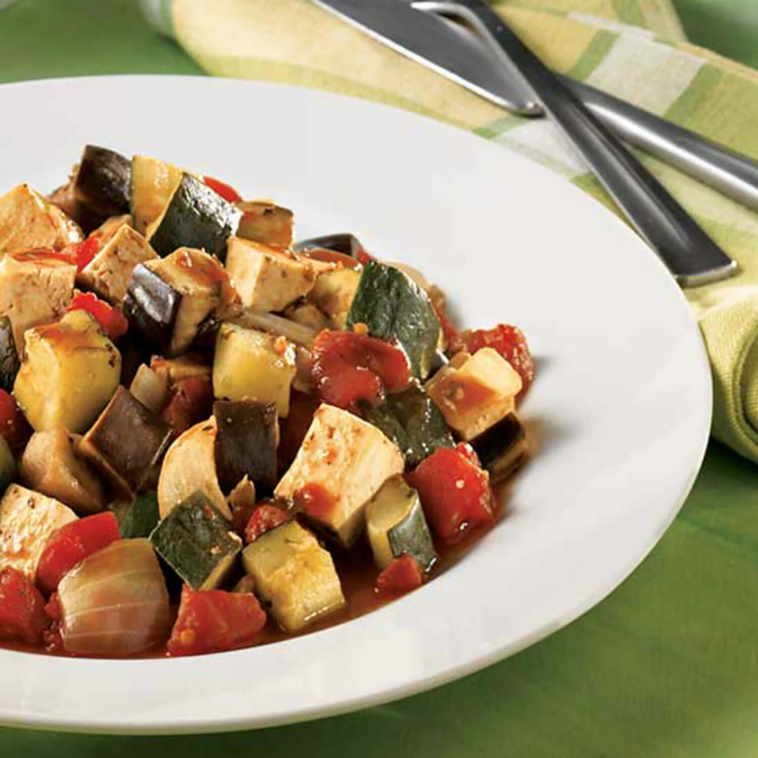 assiette de ratatouille au tofu