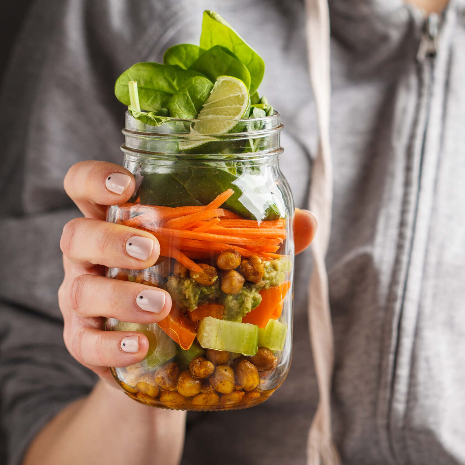 pots de salades de pois chiches