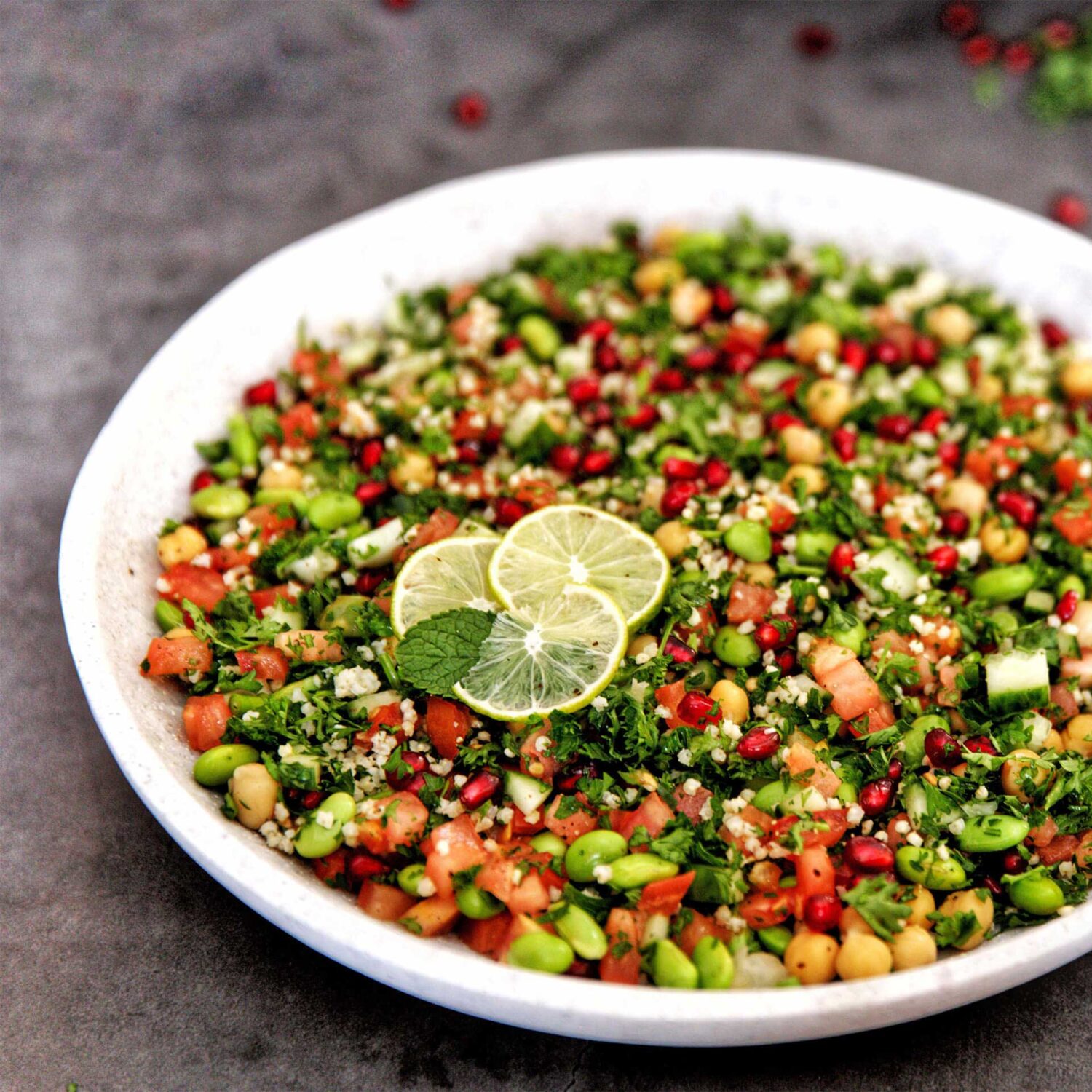 assiette de taboulé millet et pois chiche