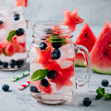 eaux fruitées dans pots