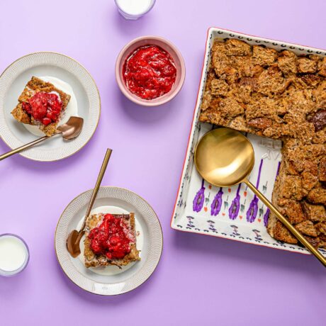Pouding au pain aux fraises