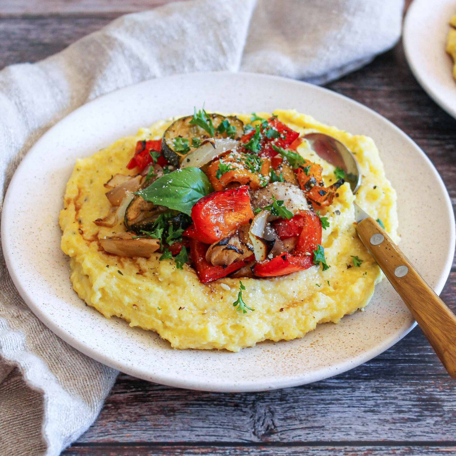 Polenta crémeuse et ses légumes grillés
