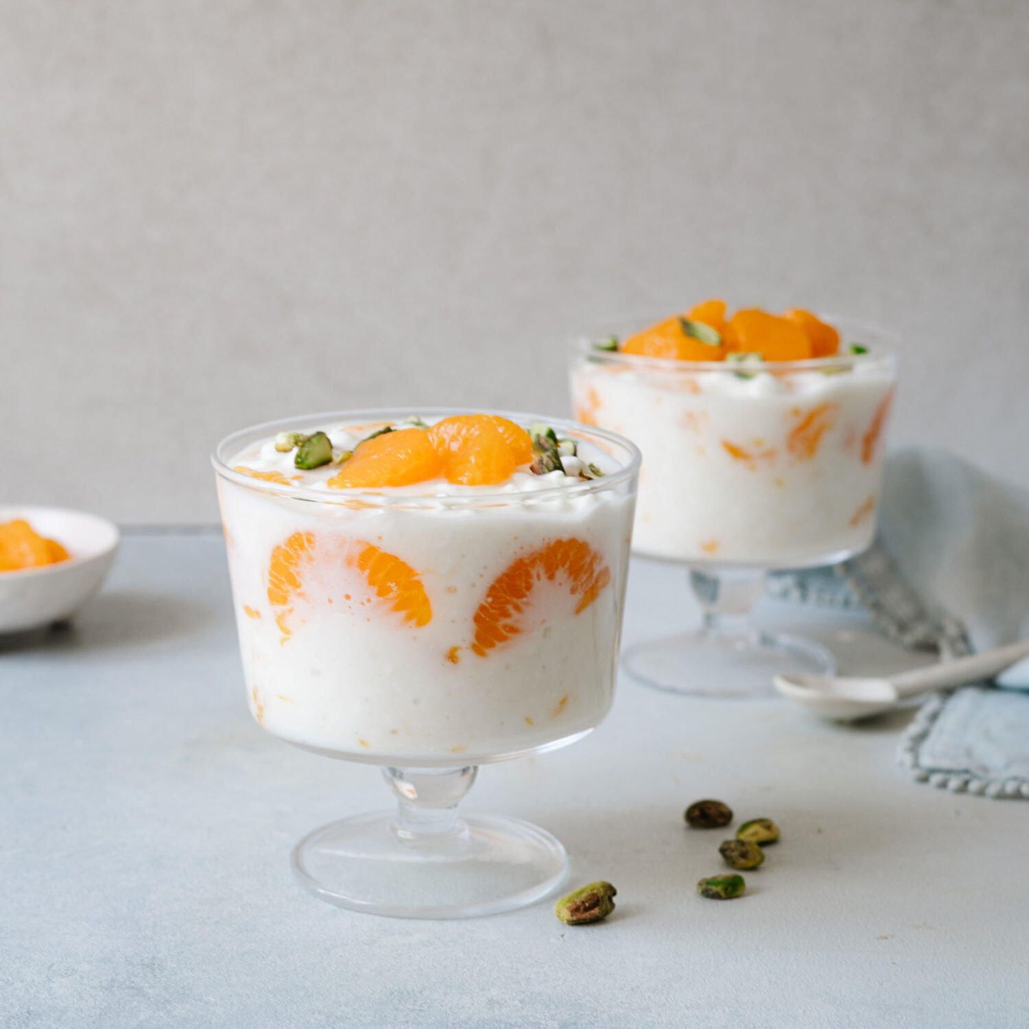 Verrines de cottage et mandarines