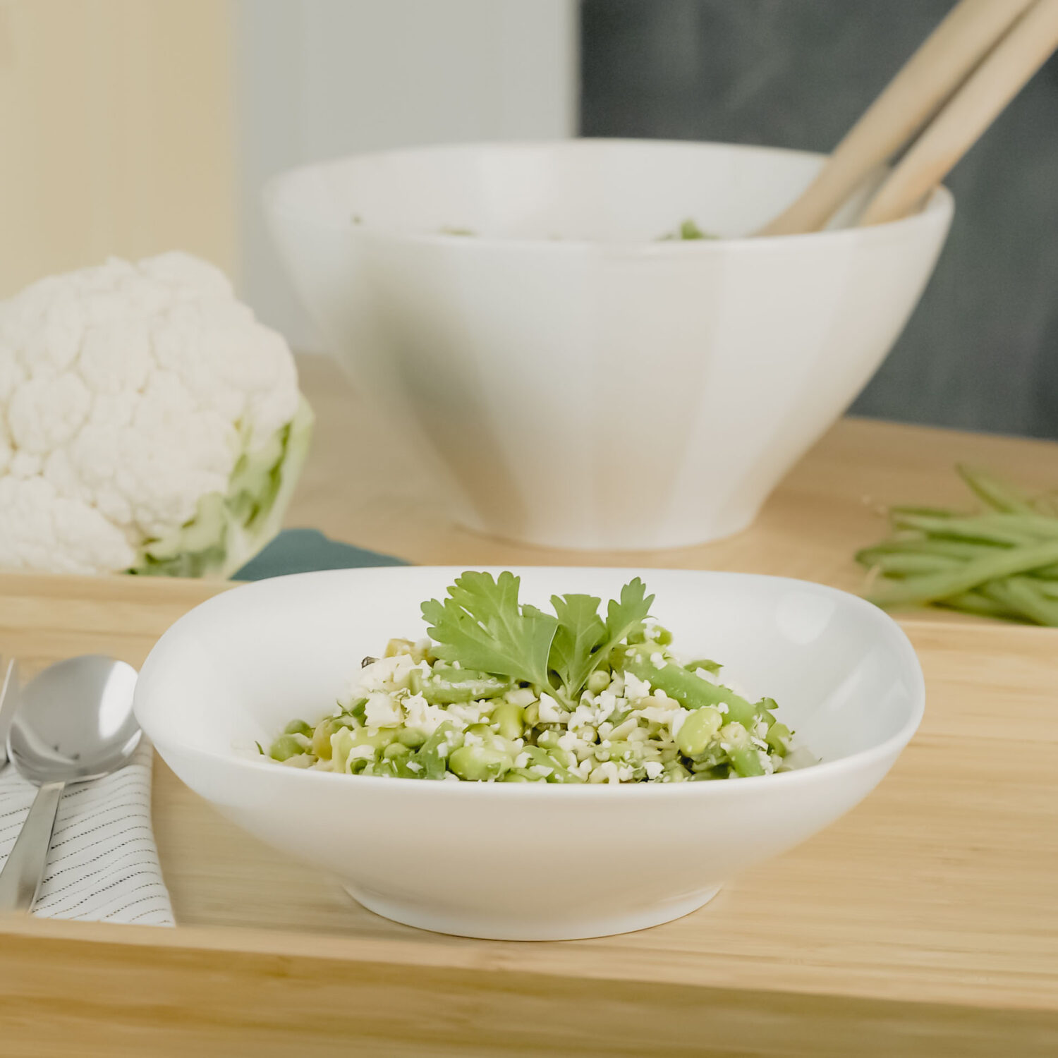 Couscous de chou-fleur aux légumes verts