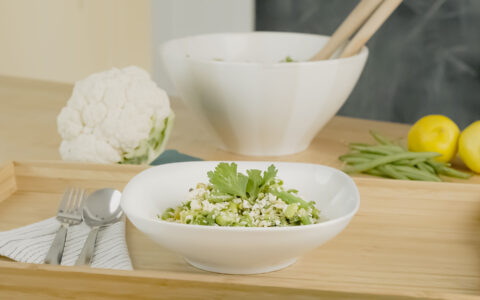 Couscous de chou-fleur aux légumes verts