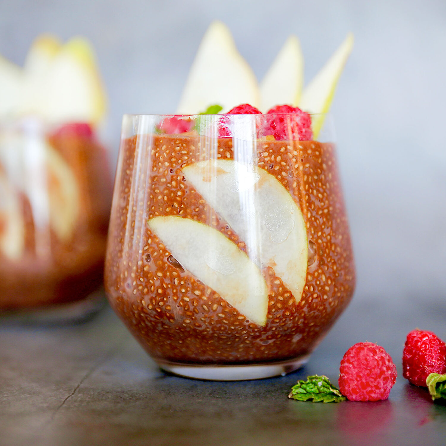Pouding de chia poire et chocolat