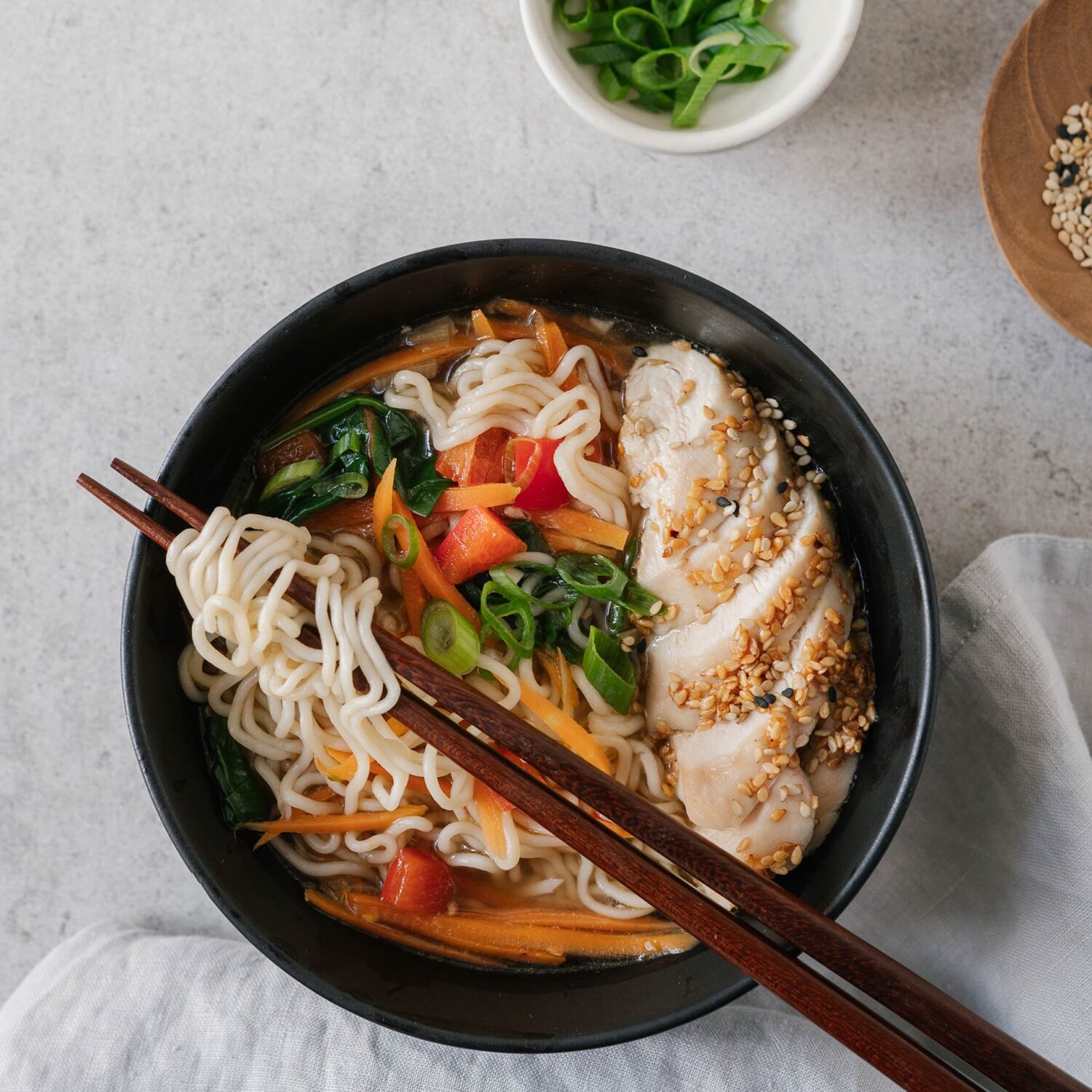 Soupe ramen poulet et gingembre