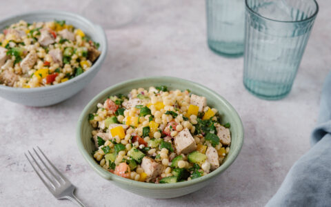Taboulé de couscous israélien au poulet