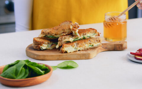 grilled-cheese et épinards